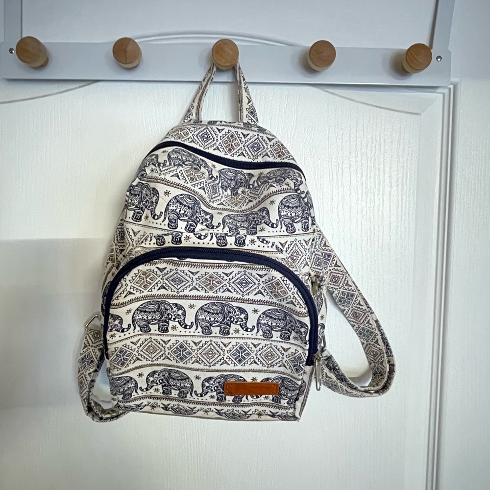 Toddler Elephant Print Backpack from Thailand #134